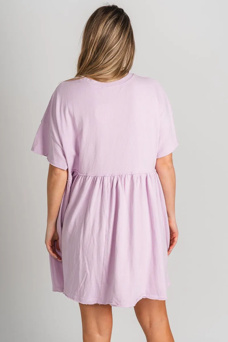 Cotton baby doll dress lavender