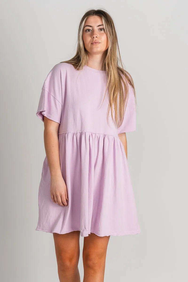 Cotton baby doll dress lavender