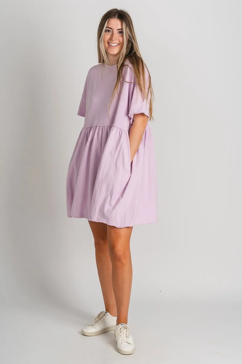 Cotton baby doll dress lavender