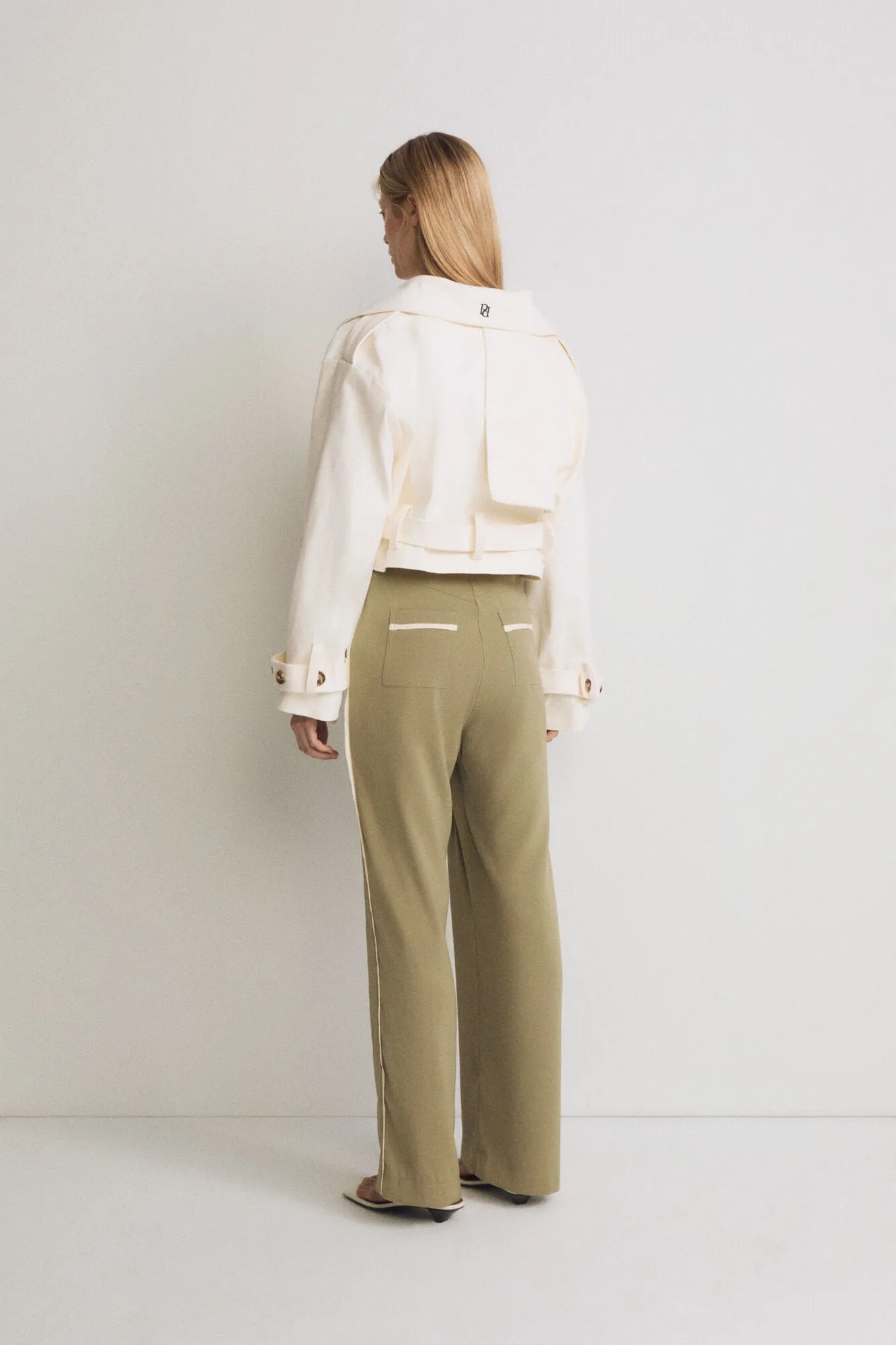 Cotton Ecru Short Trench Coat