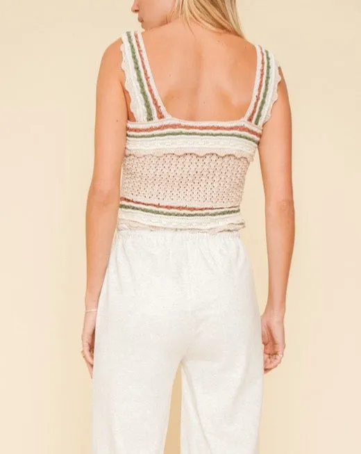 Crochet Stripe Sweater Tank