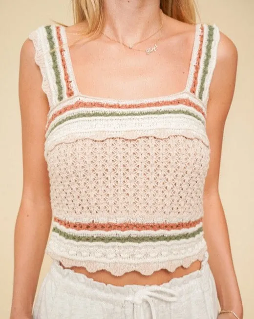 Crochet Stripe Sweater Tank