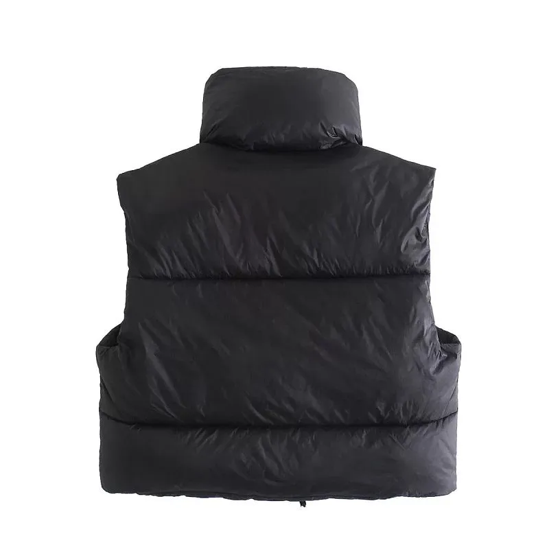 CROPPED BLACK BODYWARMER