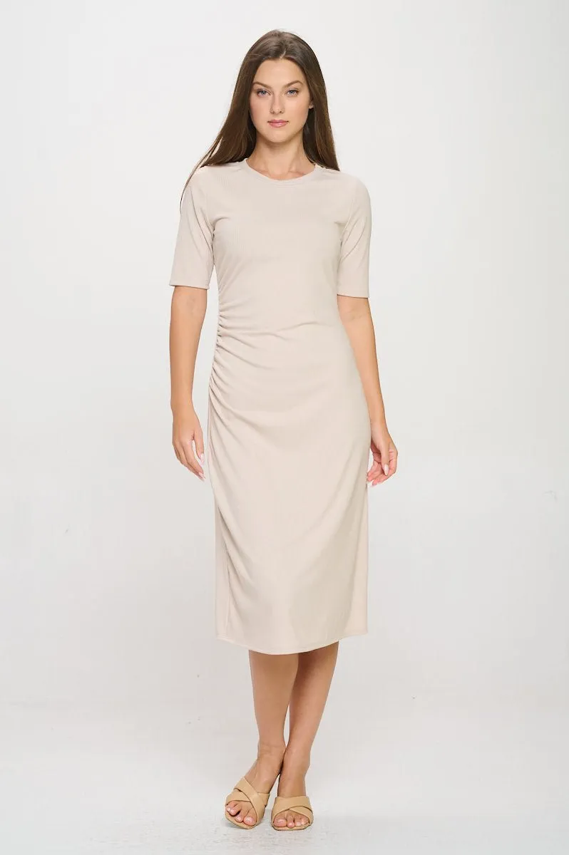 Darcy Side Ruched Midi Dress