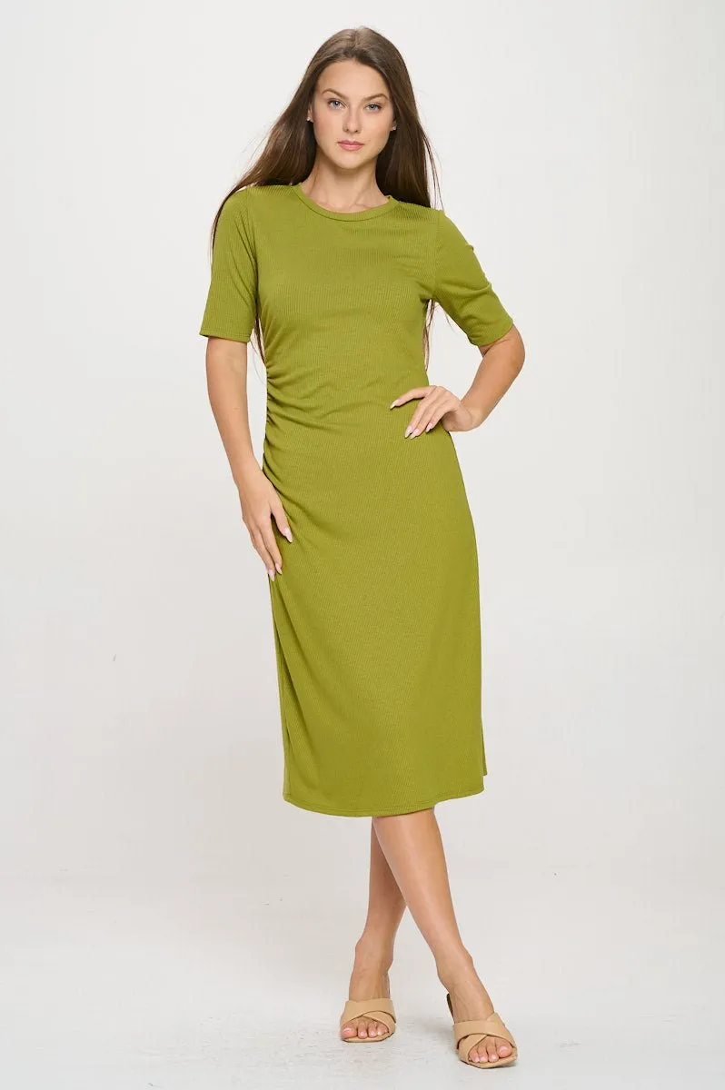 Darcy Side Ruched Midi Dress