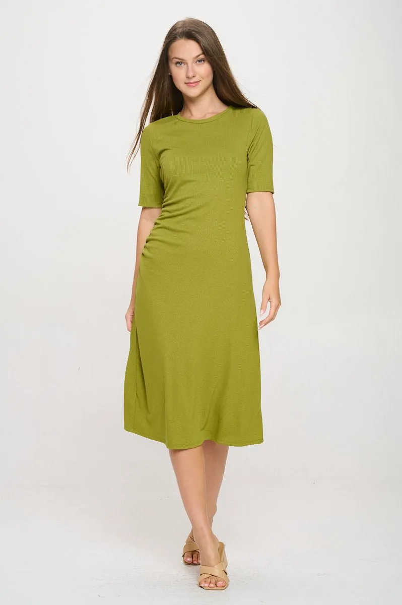Darcy Side Ruched Midi Dress