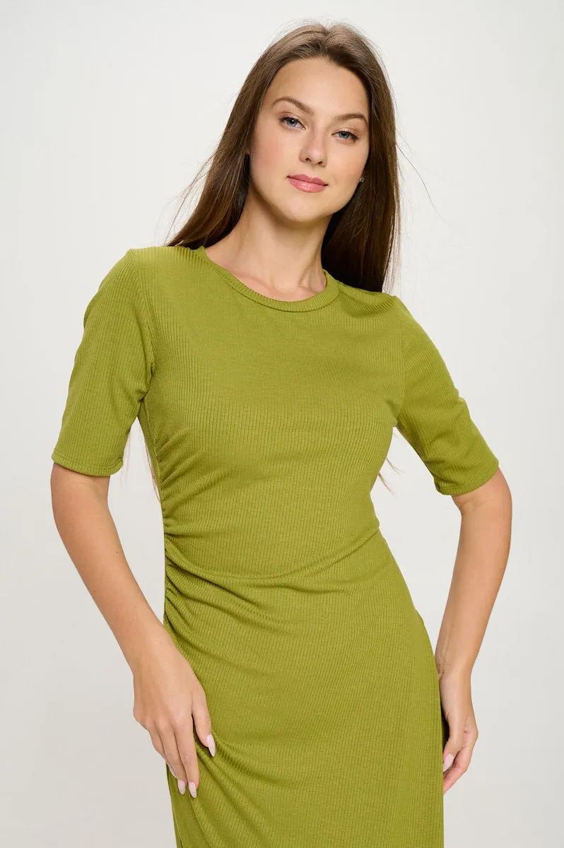 Darcy Side Ruched Midi Dress