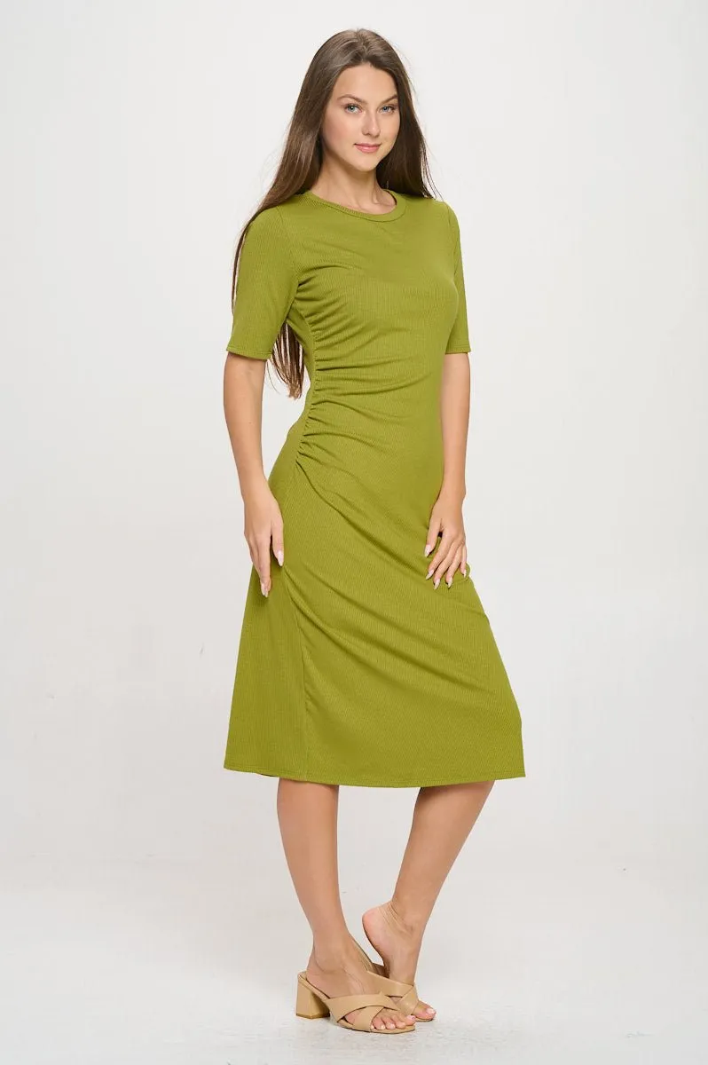 Darcy Side Ruched Midi Dress