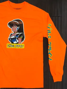 deluxe dream girl LONG SLEEVE t-shirt SAFETY ORANGE