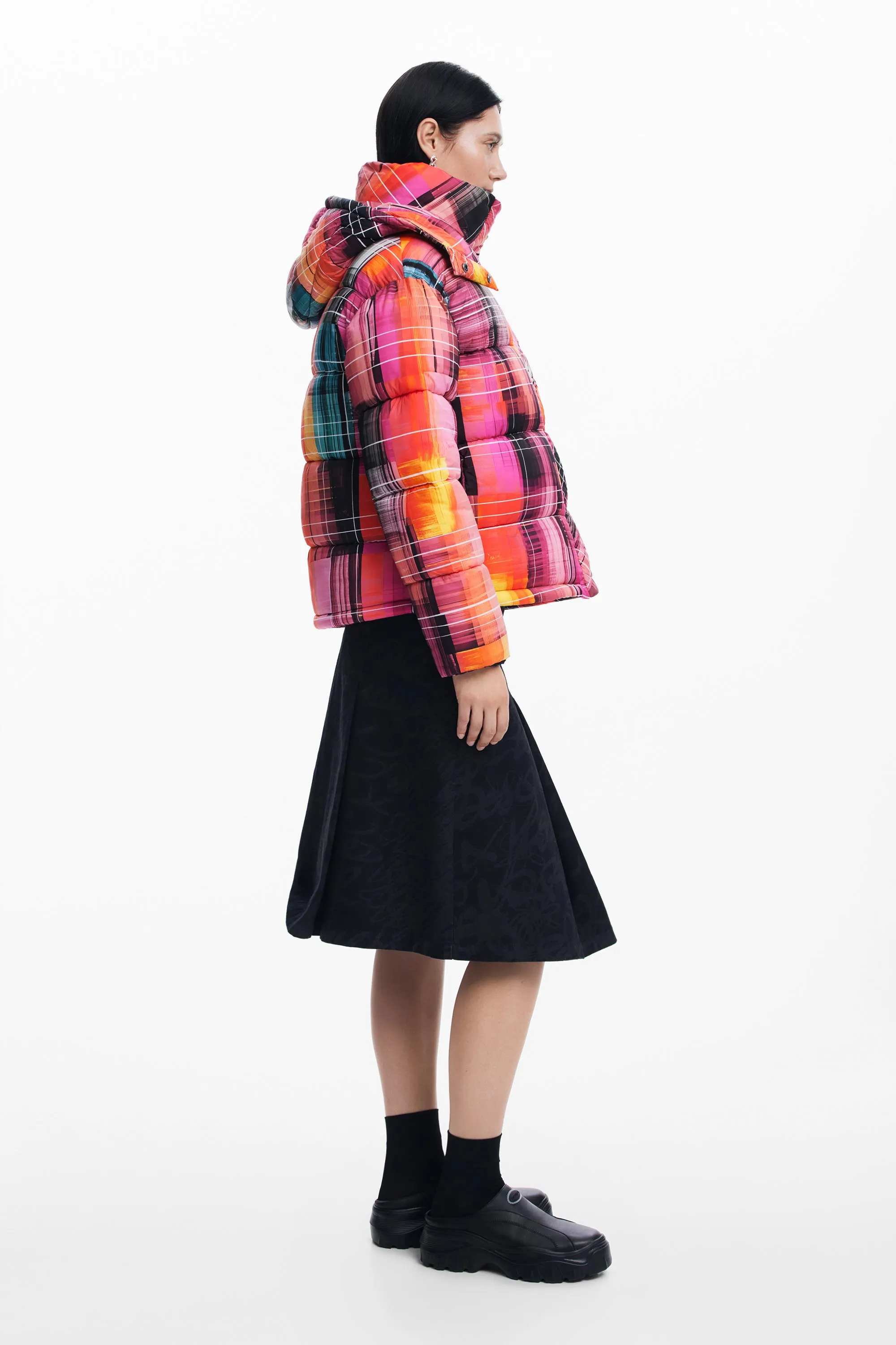 Desigual zipped Padded turtleneck coat
