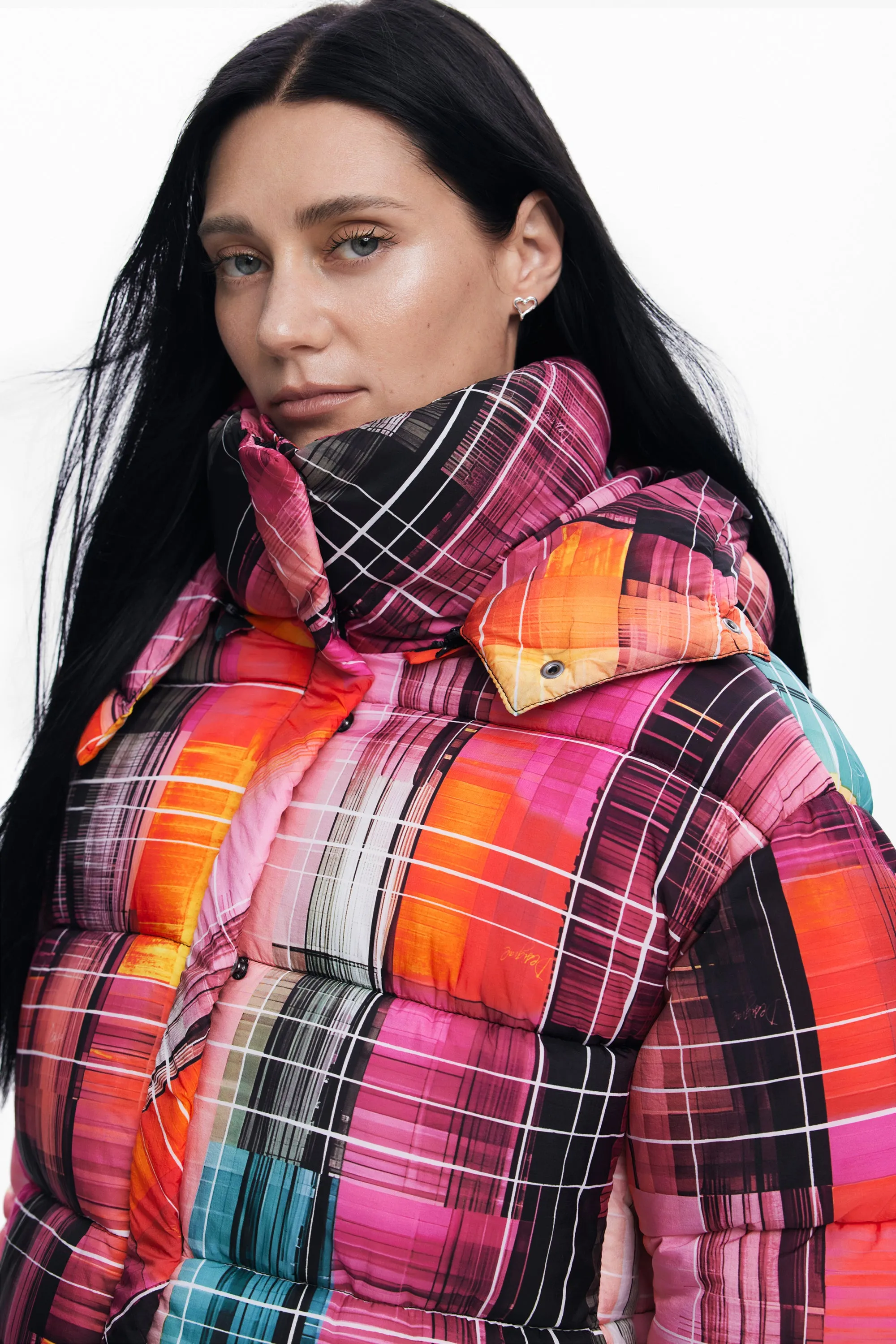 Desigual zipped Padded turtleneck coat