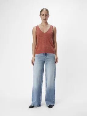 Dimka Sleeveless Knit Top (Redwood)
