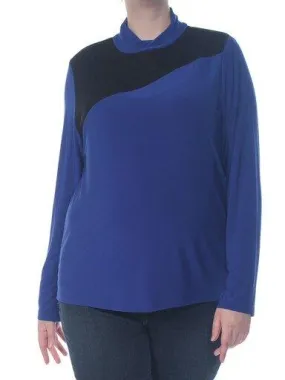 DKNY Womens Blue Peter Pan Collar Sweater Size: XL