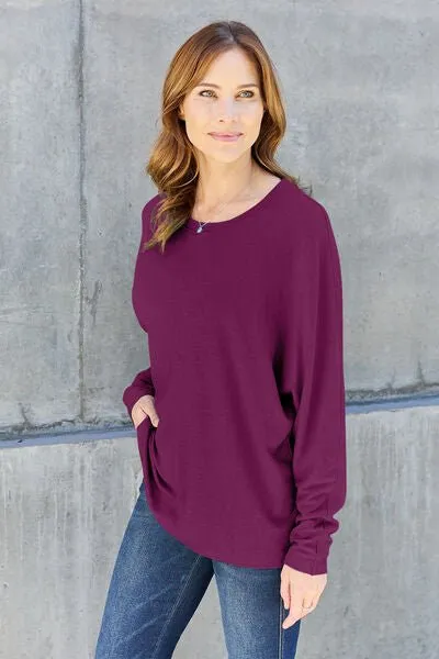 Double Take Full Size Round Neck Long Sleeve T-Shirt