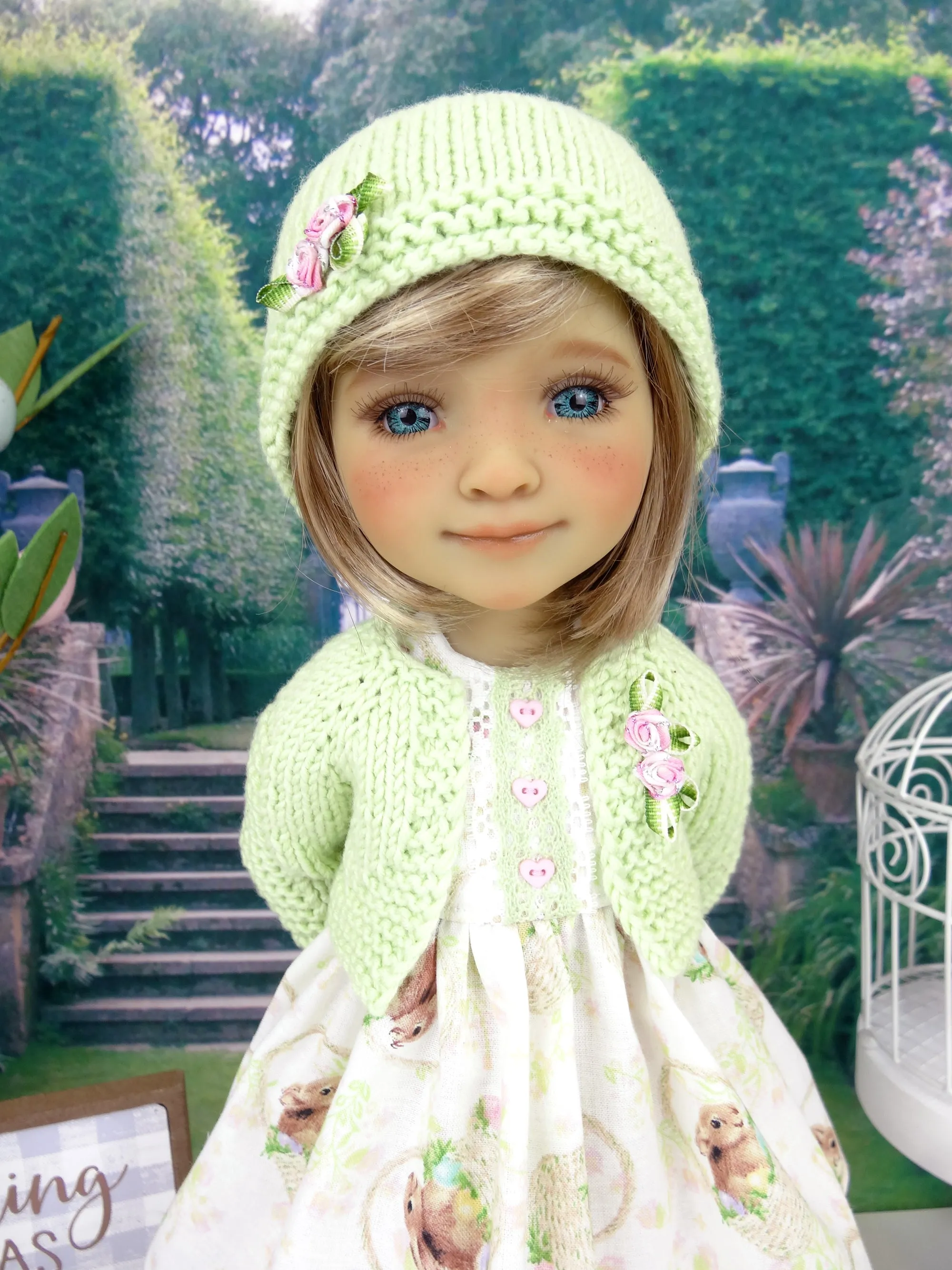 Easter Basket - dress and sweater with shoes for Ruby Red Fashion Friends doll