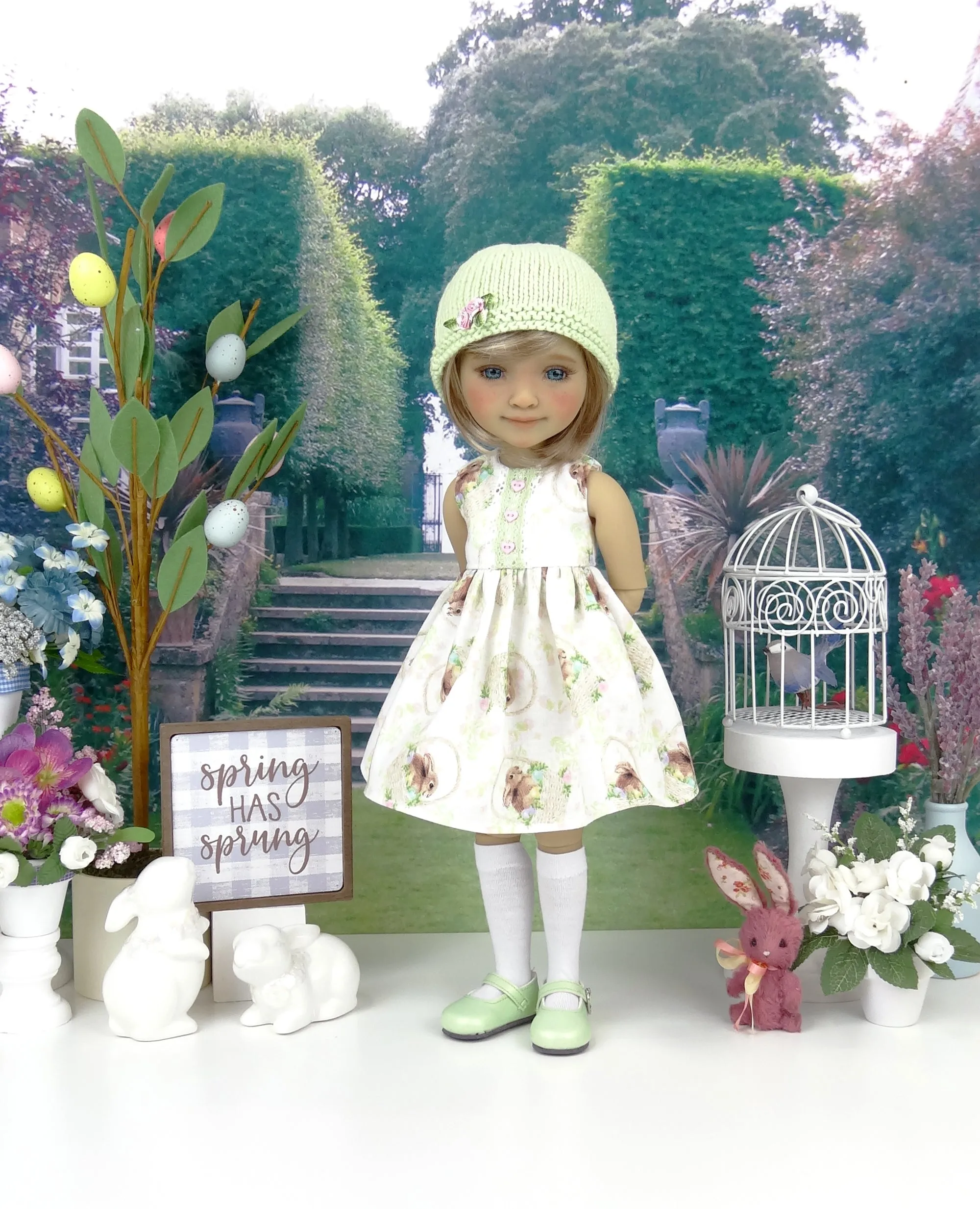 Easter Basket - dress and sweater with shoes for Ruby Red Fashion Friends doll