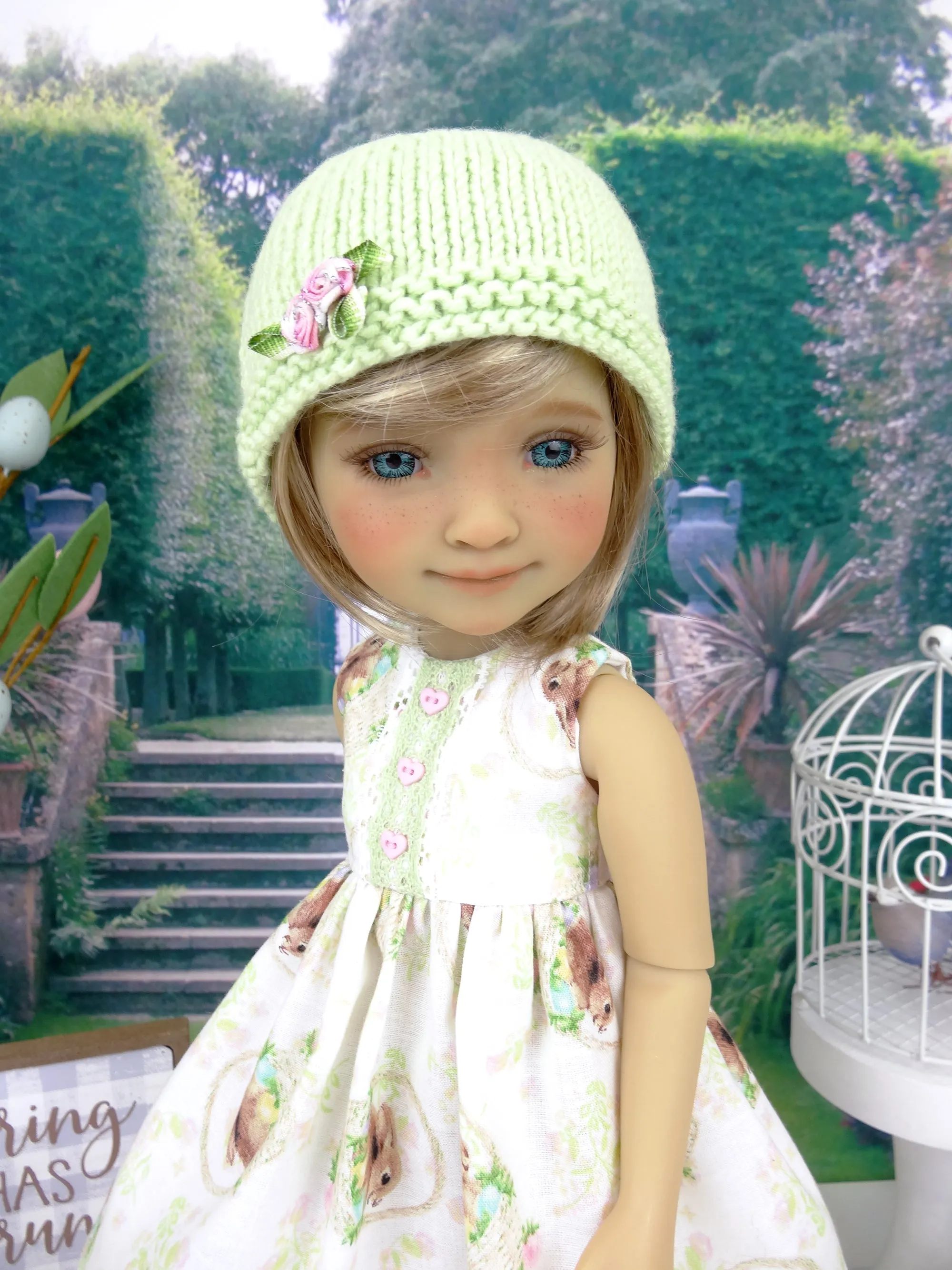 Easter Basket - dress and sweater with shoes for Ruby Red Fashion Friends doll