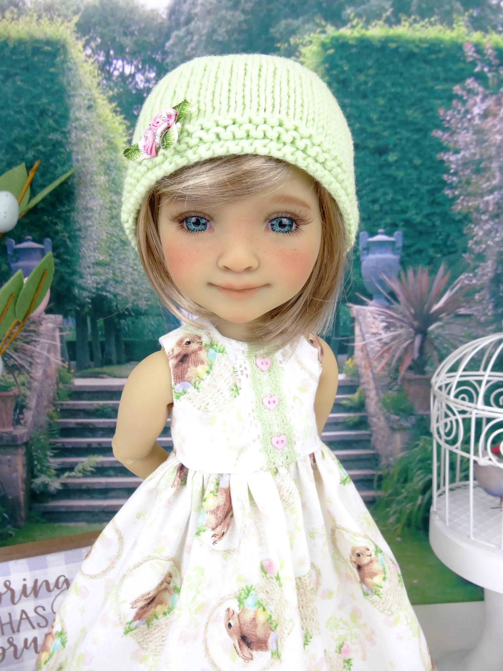 Easter Basket - dress and sweater with shoes for Ruby Red Fashion Friends doll