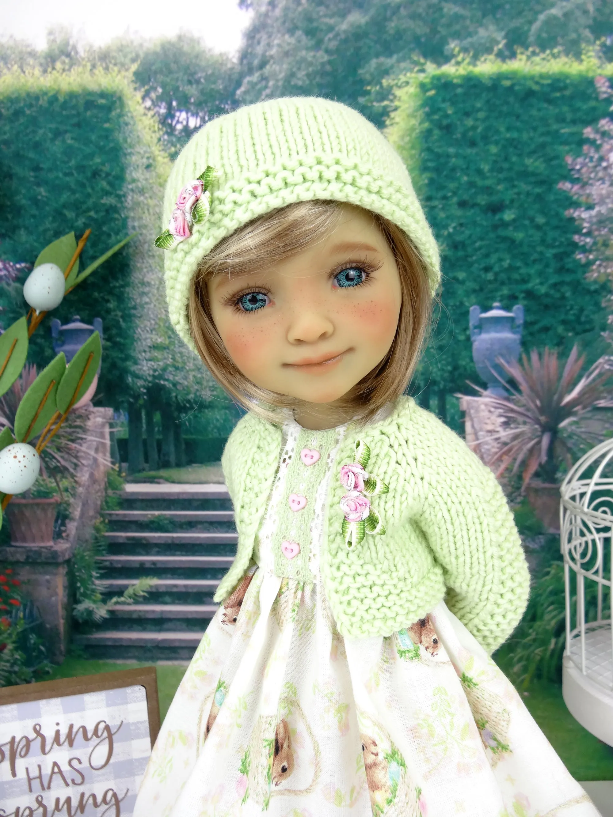 Easter Basket - dress and sweater with shoes for Ruby Red Fashion Friends doll