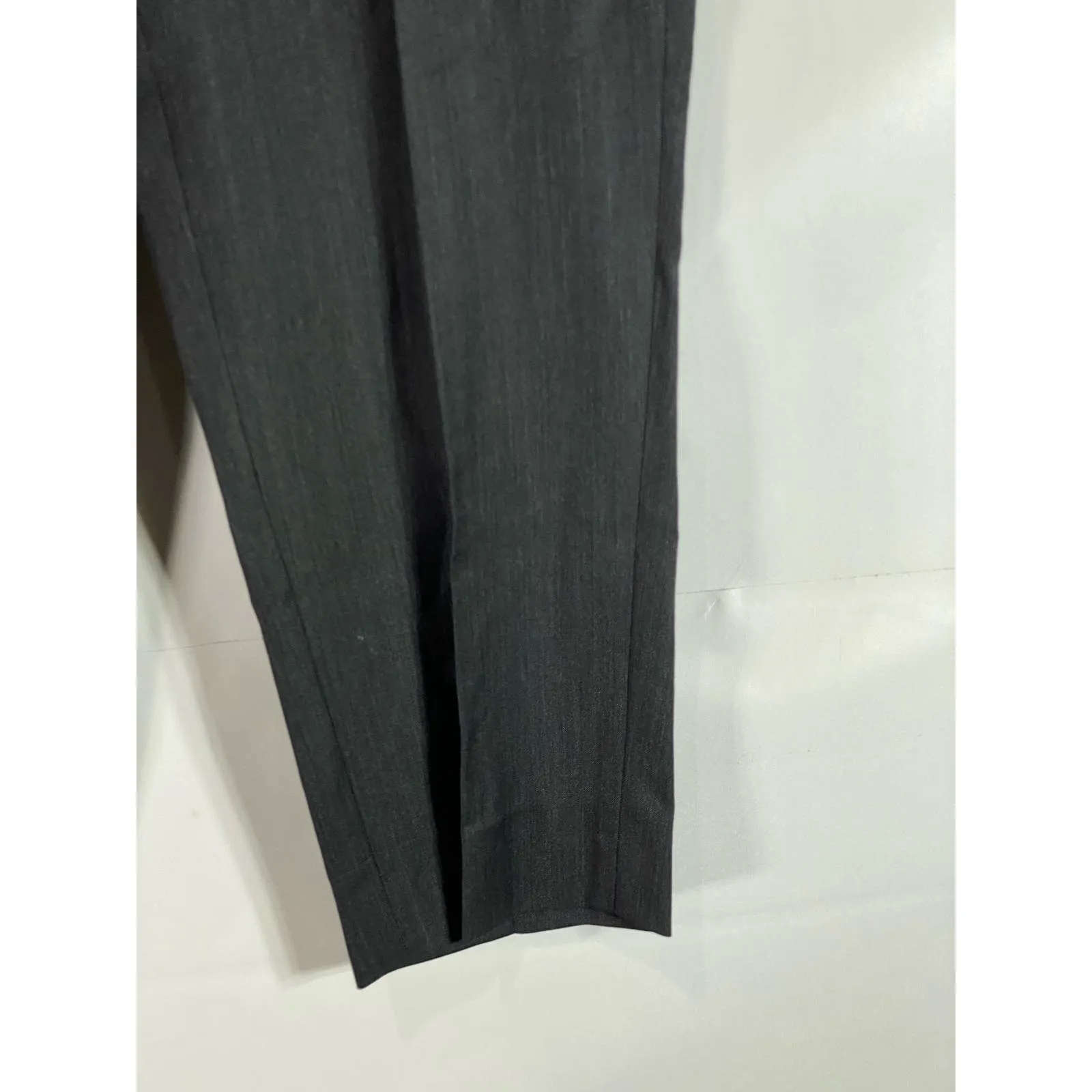 EGARA Men's Charcoal Birdseye Super 120s Wool Flat Front Dress Pants SZ 32