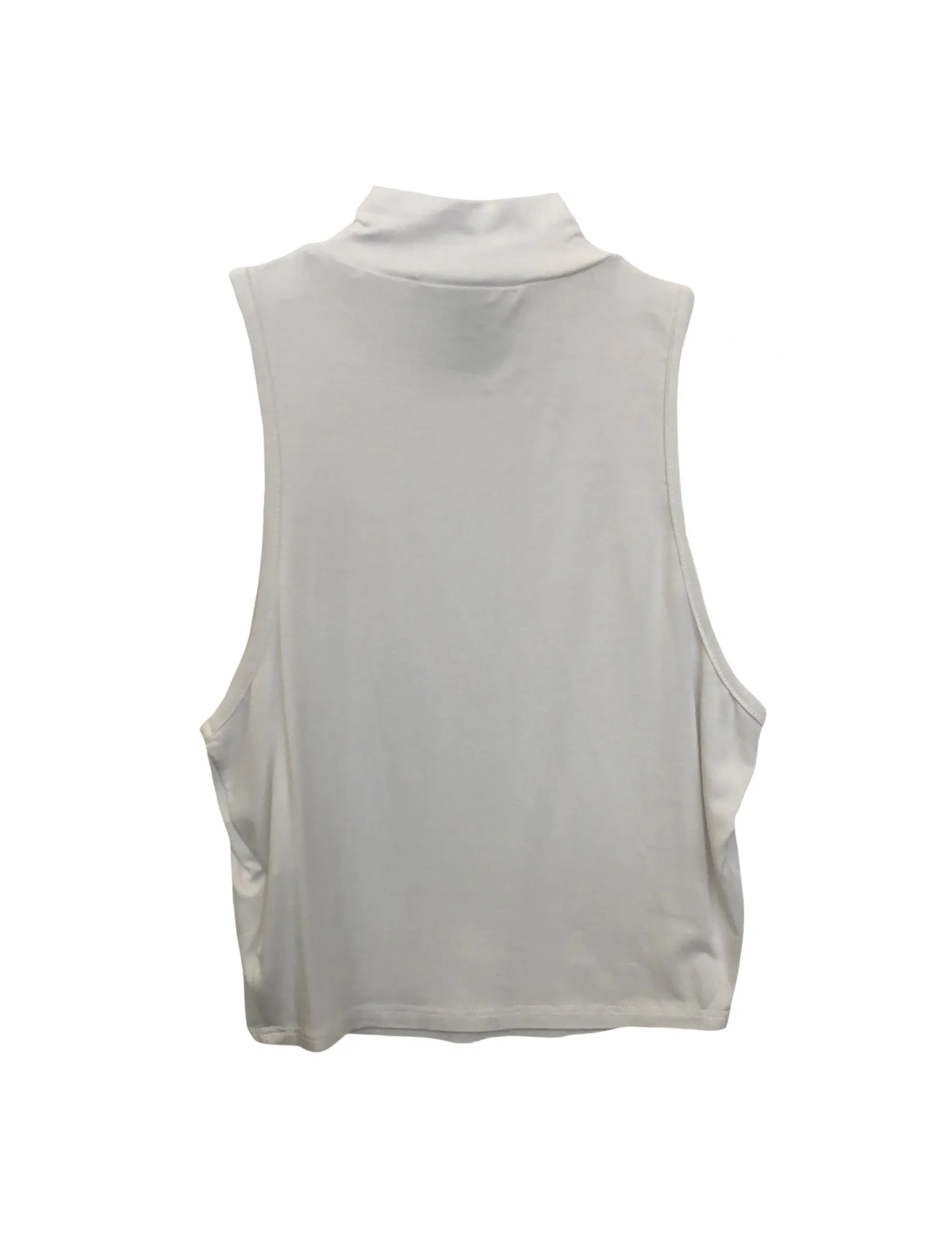 Emaan Sleeveless Mock Neck Top - White