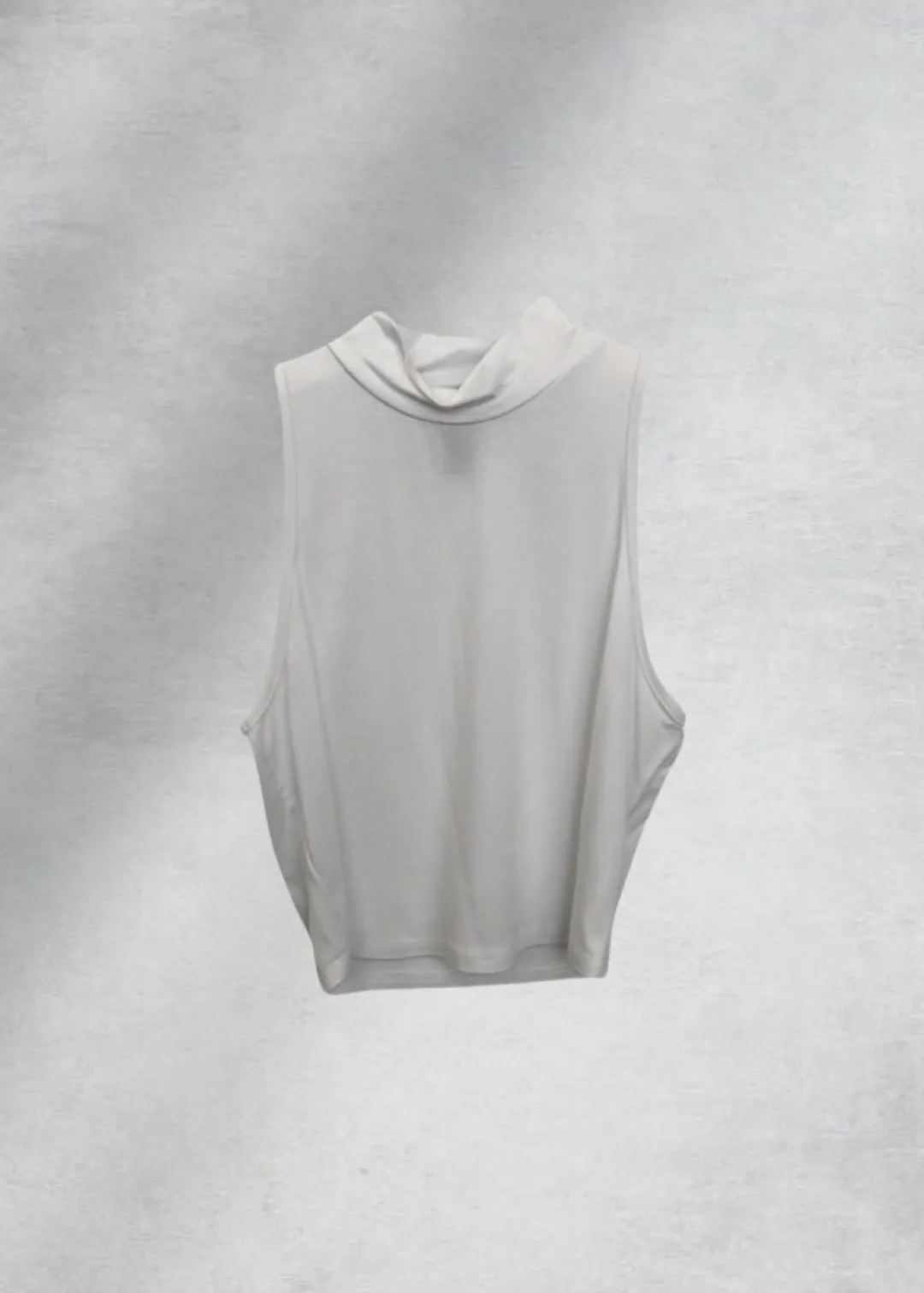 Emaan Sleeveless Mock Neck Top - White
