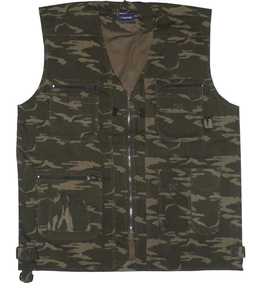 Espionage Mens Camo Jock Gilet in Size 2XL to 8XL