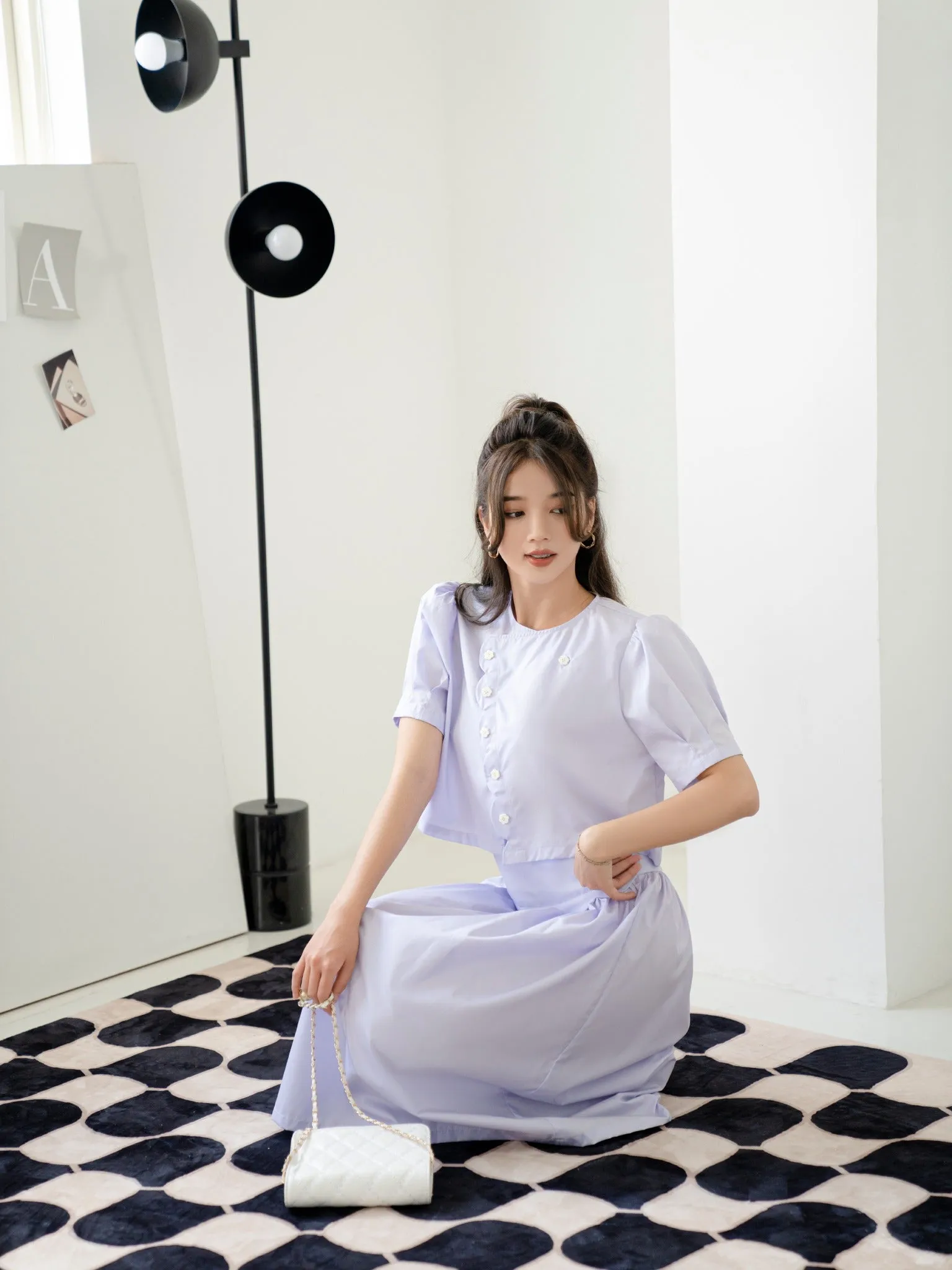 Esther Lavender Tunic Dress - Gu Fashion | Vietnam Fashion