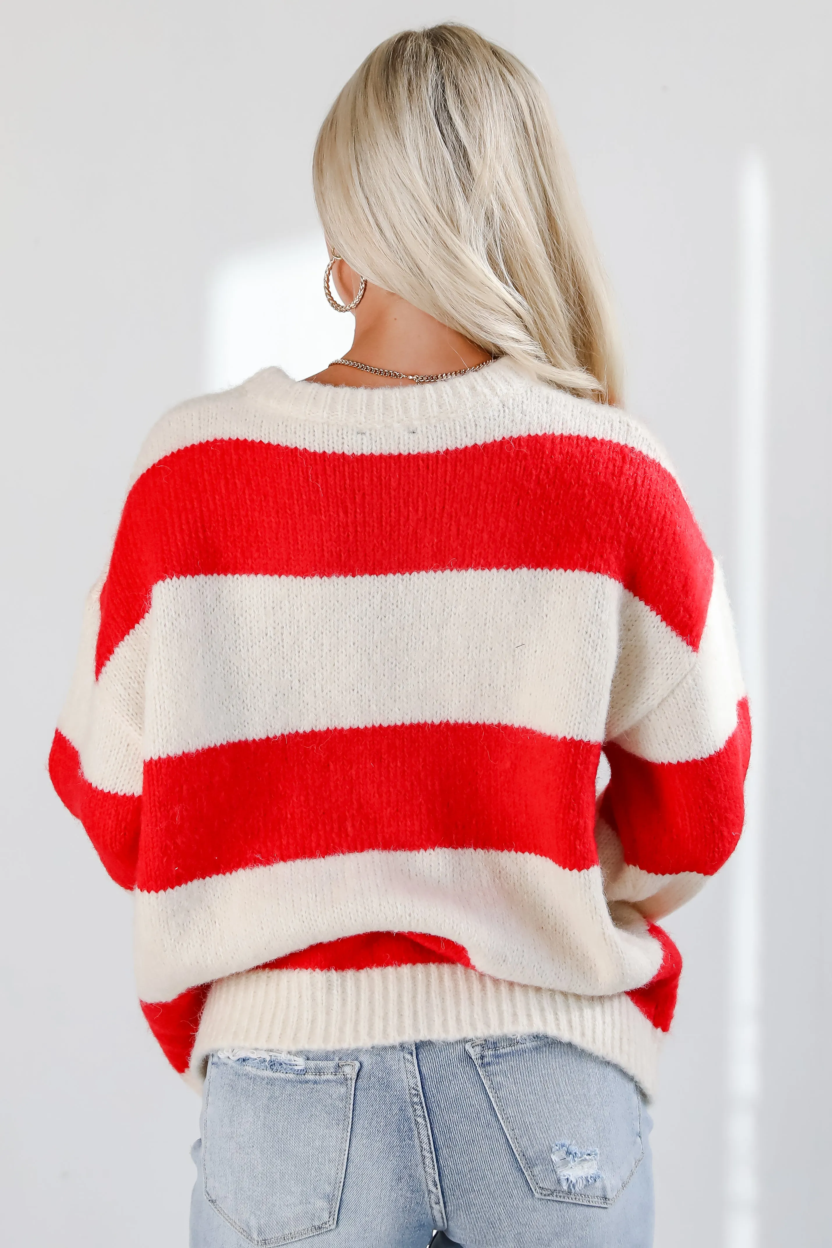 FINAL SALE - Modern Detail Red Striped Sweater