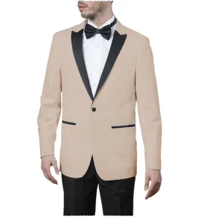 Formal Men's Slim Fit Peak Lapel Flat Blazer
