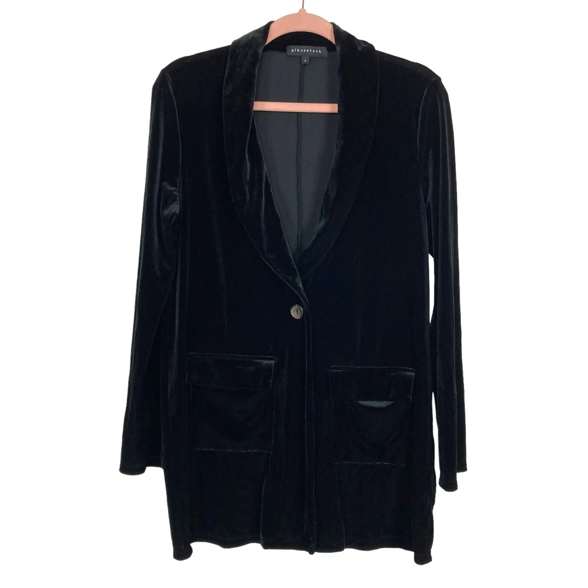 Gibson Look Black Velvet Blazer- Size S