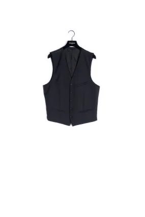 gilet de costume à micro-rayures ton sur ton 
