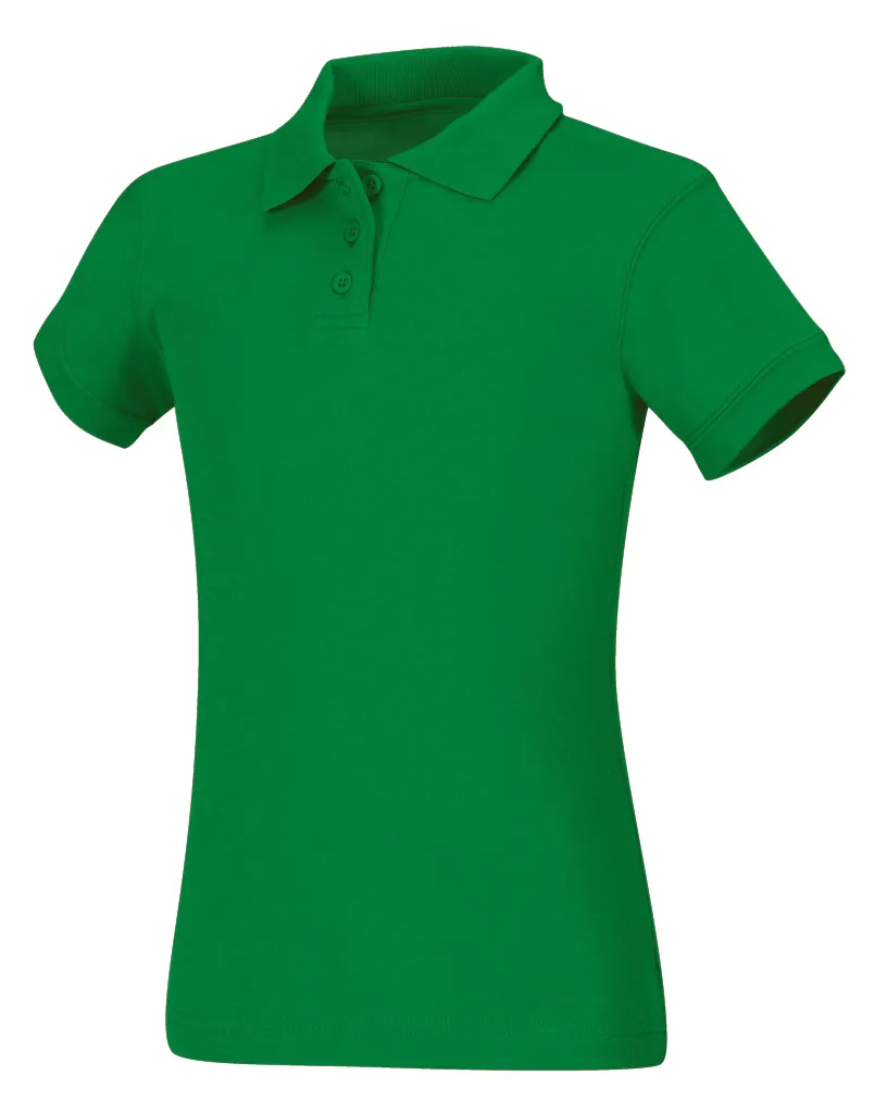 Girls Short Sleeve Fitted Interlock Polo