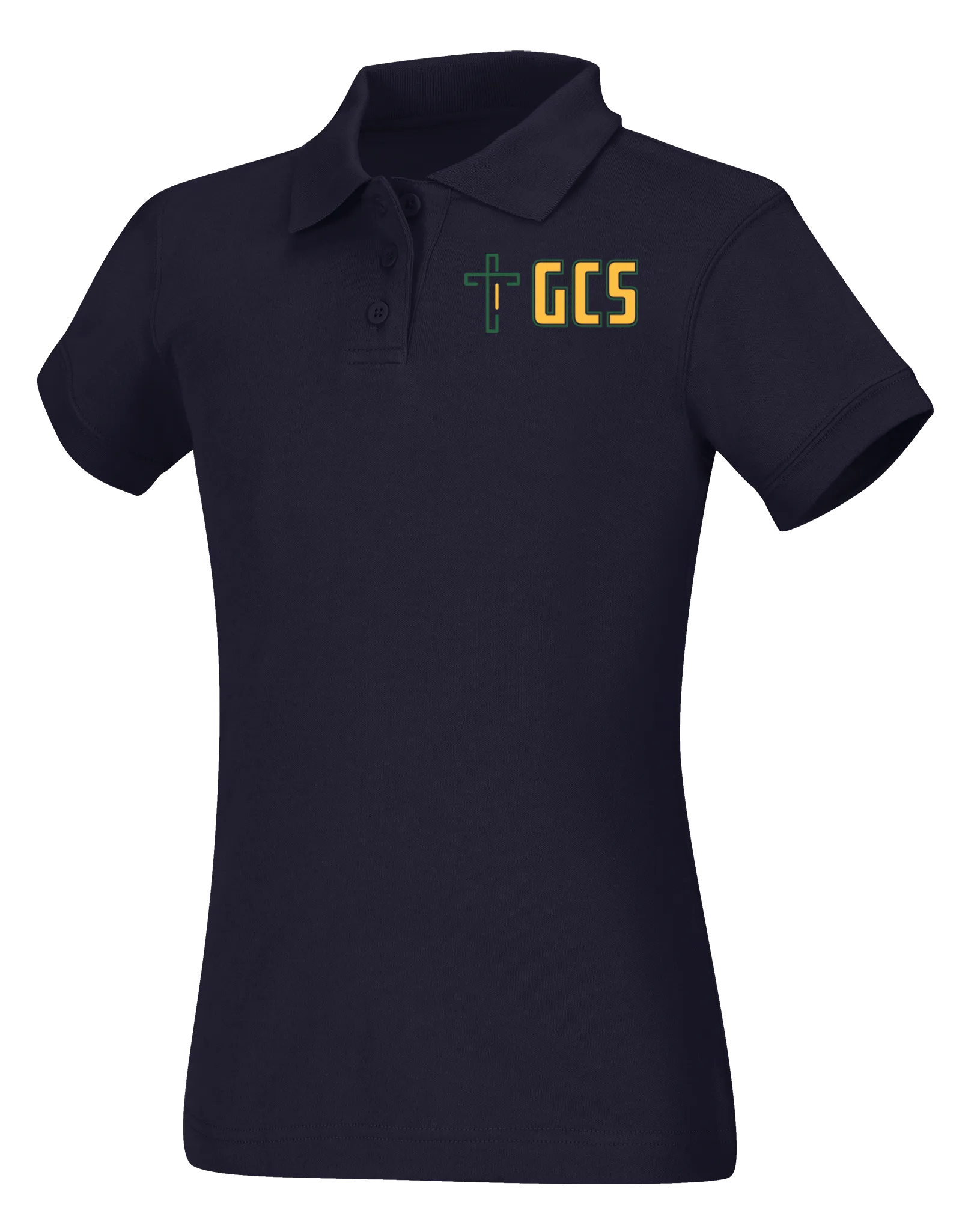 Girls Short Sleeve Fitted Interlock Polo