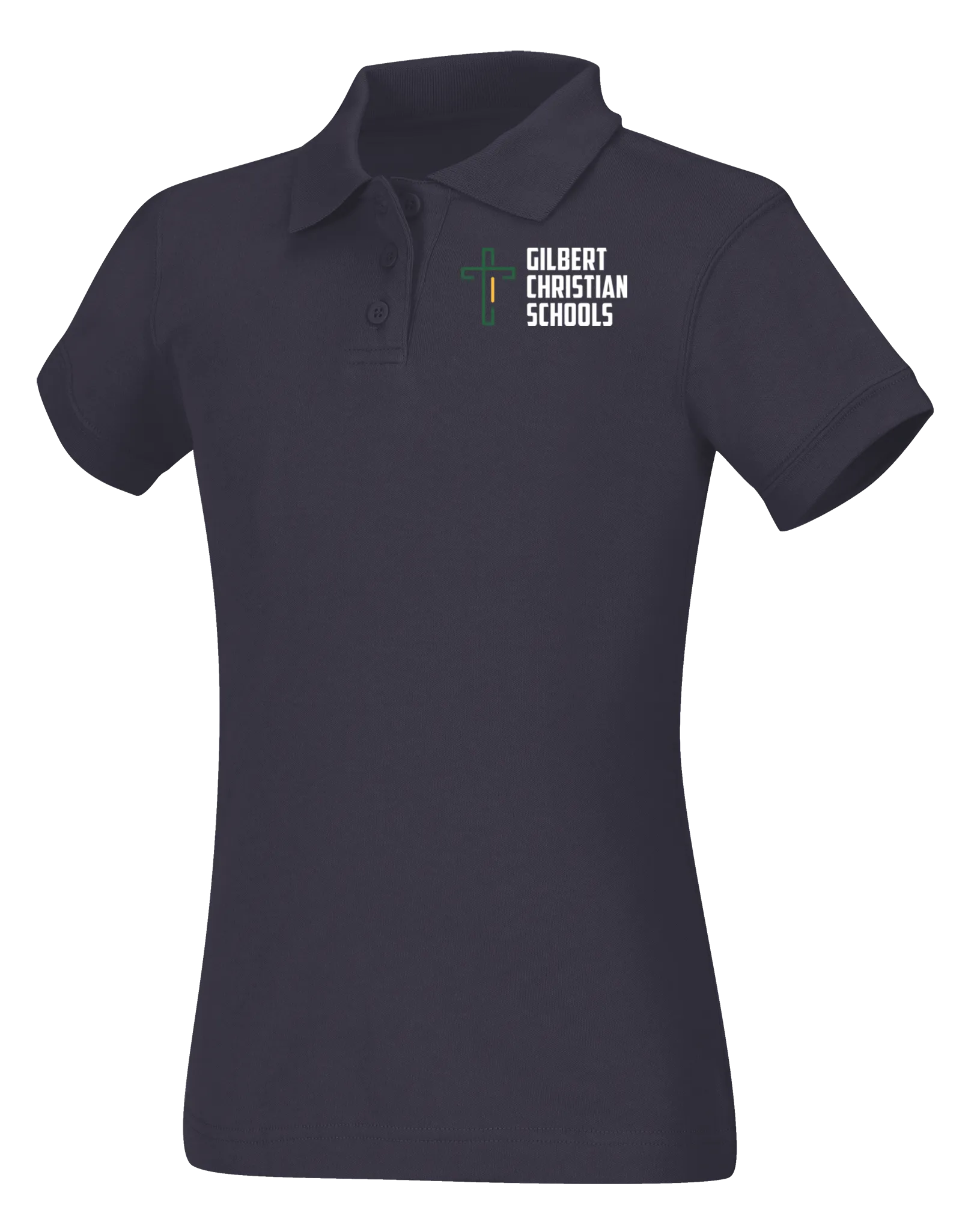 Girls Short Sleeve Fitted Interlock Polo