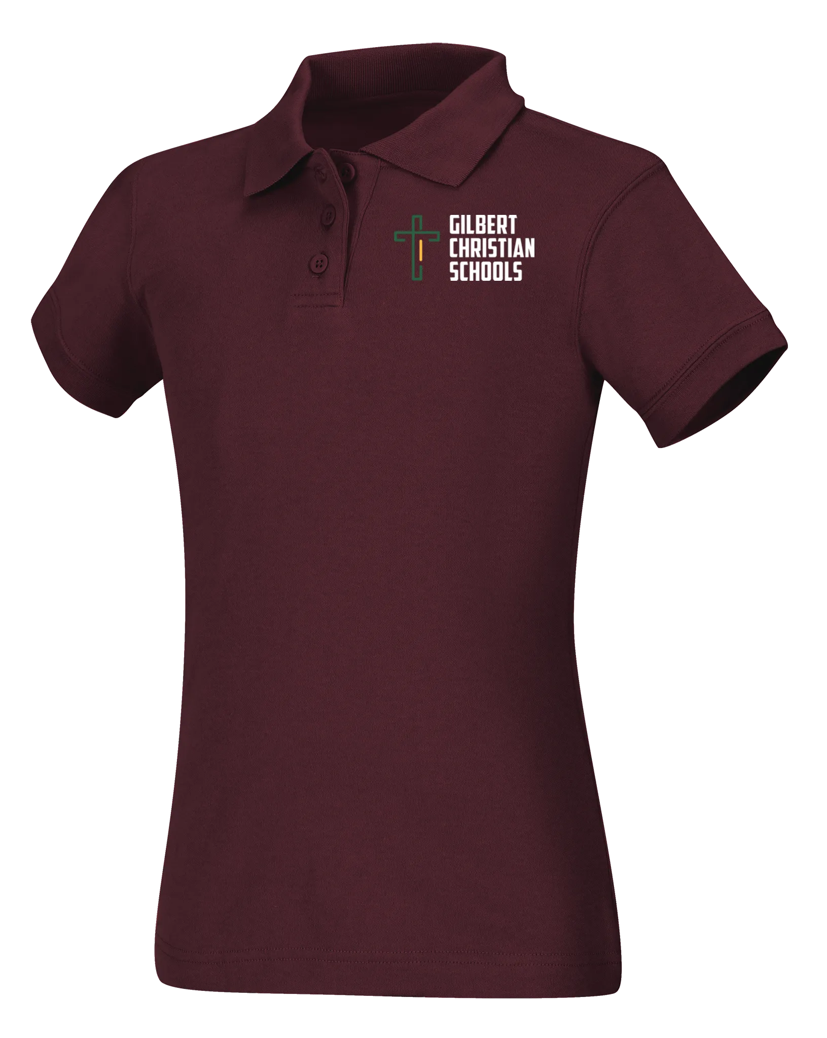 Girls Short Sleeve Fitted Interlock Polo