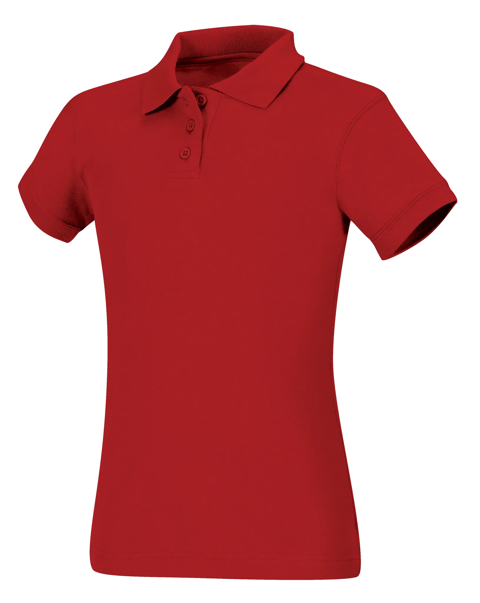 Girls Short Sleeve Fitted Interlock Polo