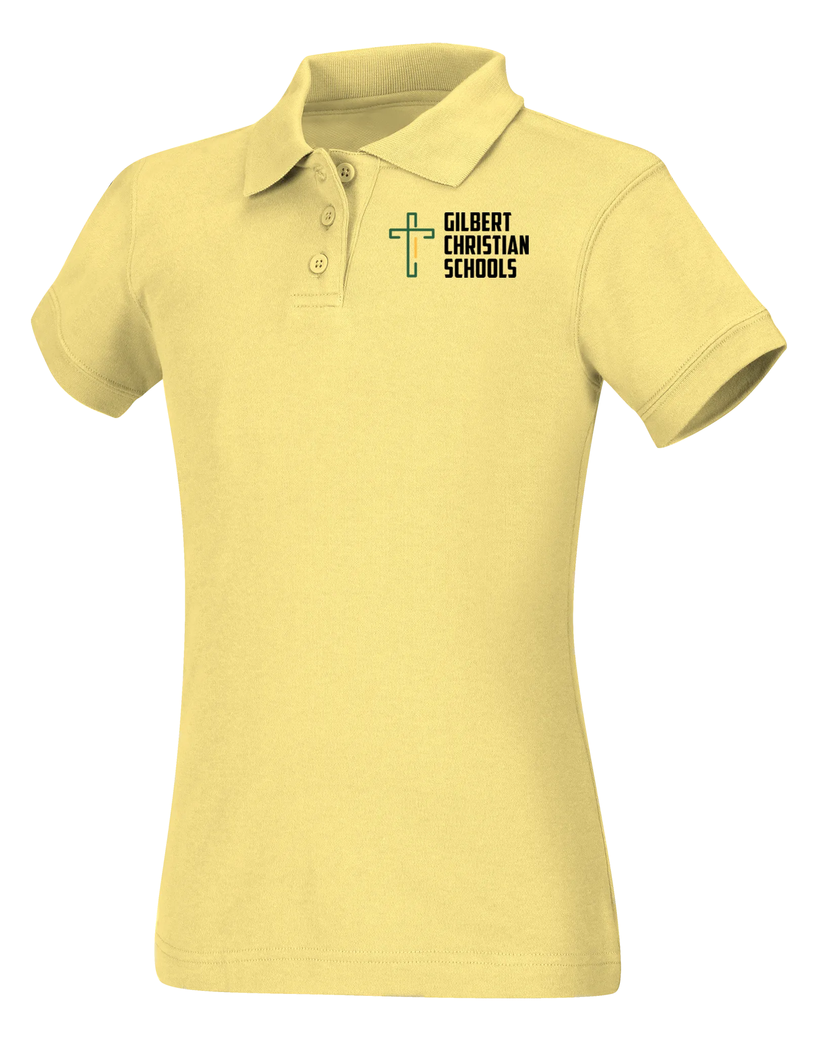 Girls Short Sleeve Fitted Interlock Polo