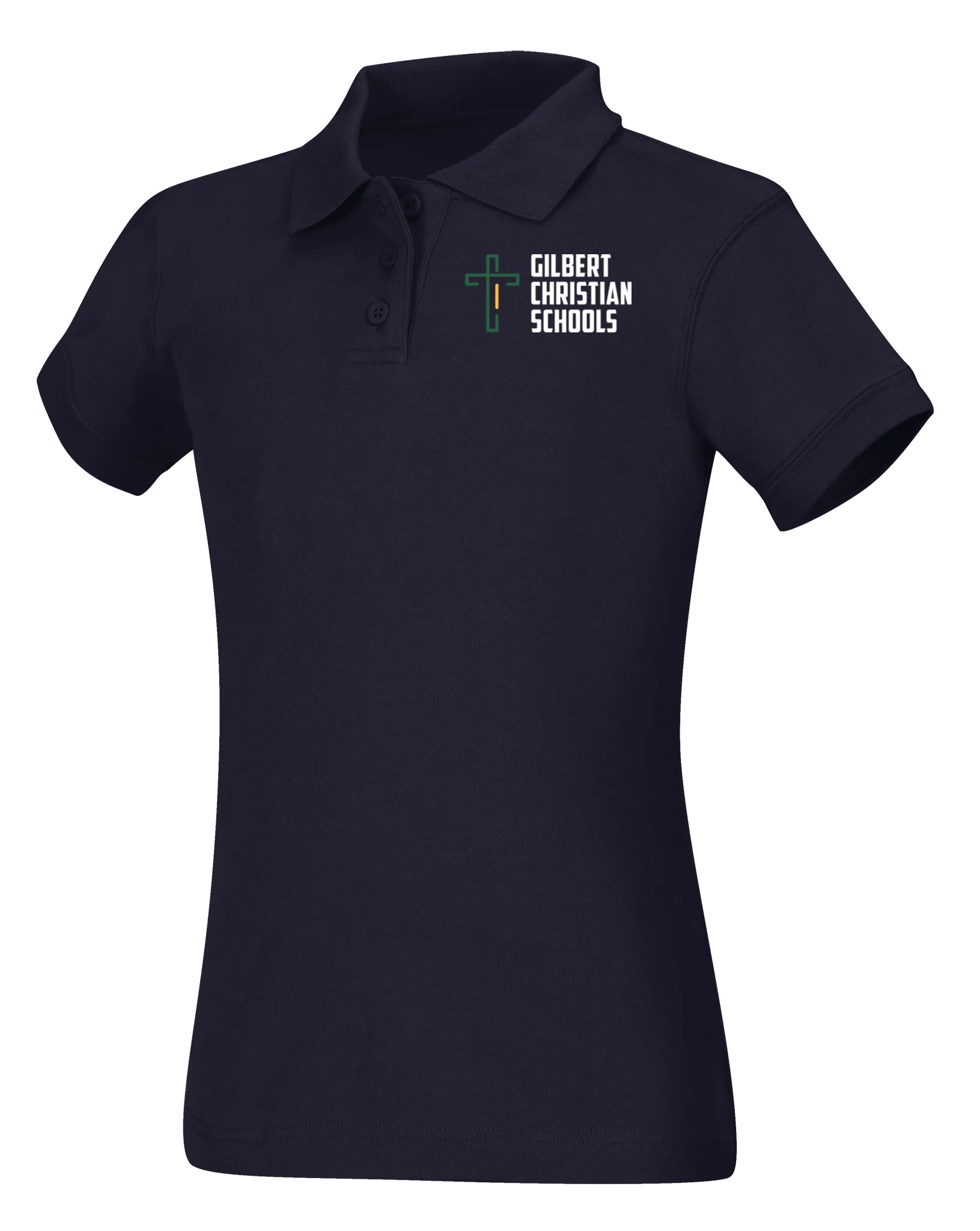 Girls Short Sleeve Fitted Interlock Polo