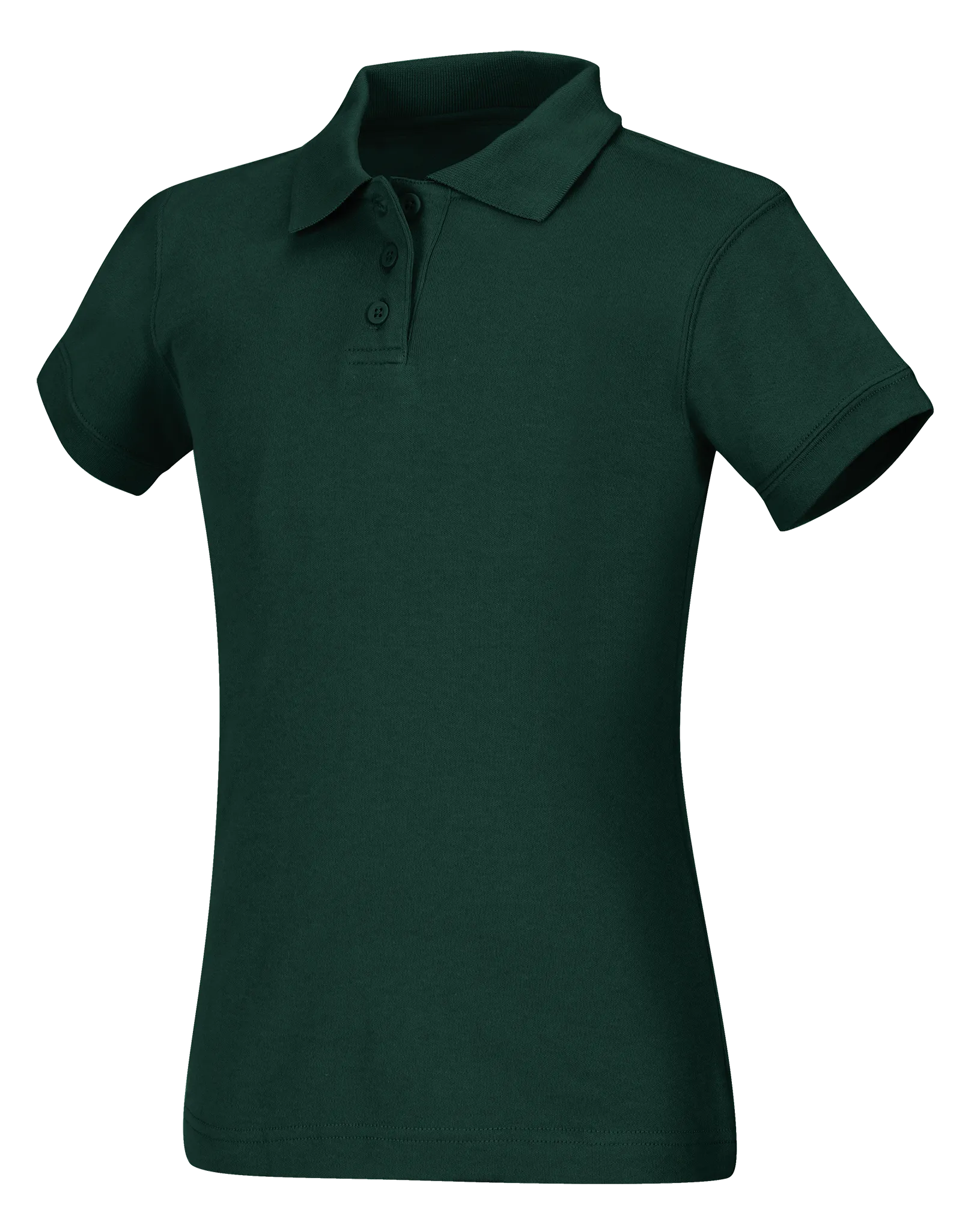 Girls Short Sleeve Fitted Interlock Polo