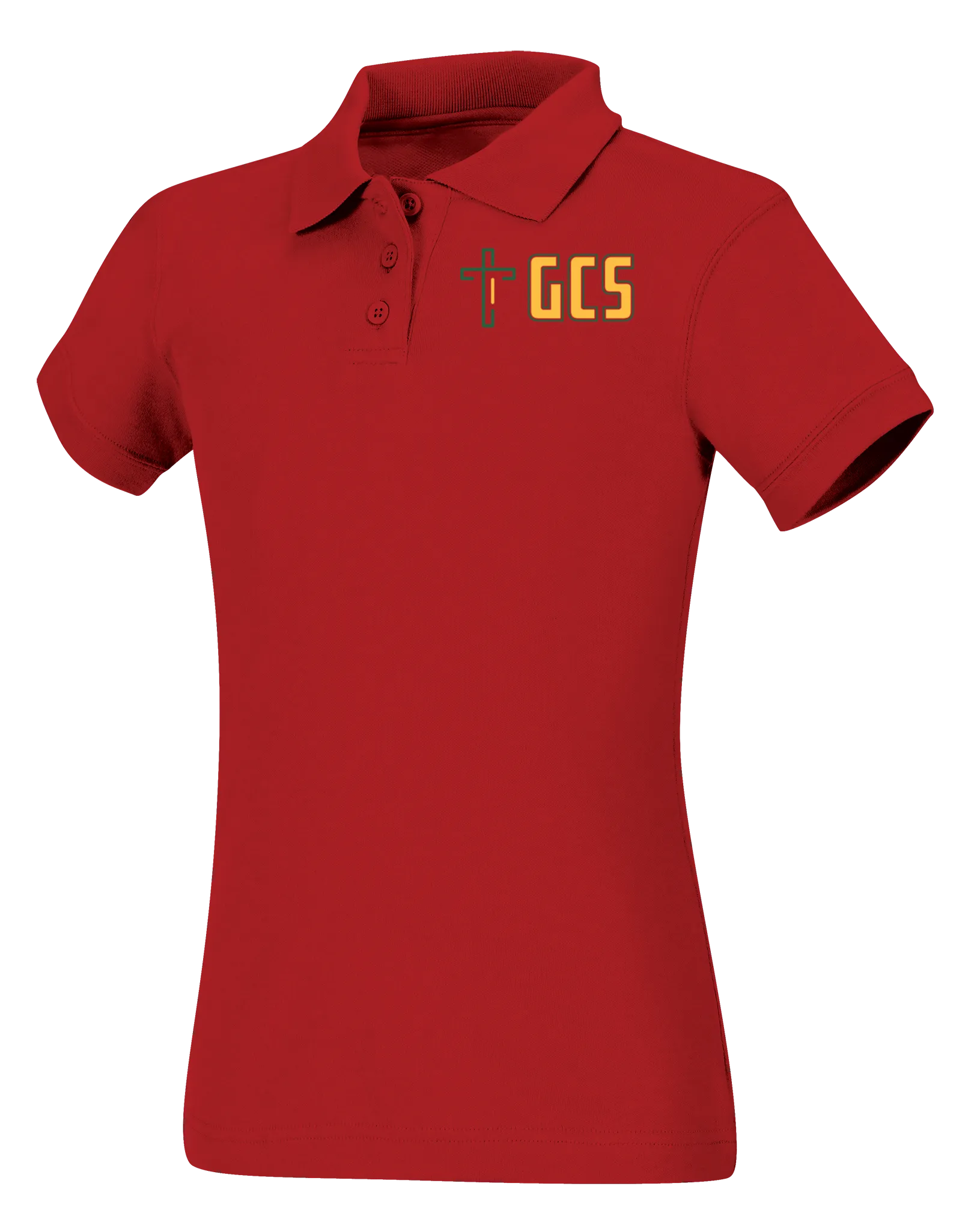 Girls Short Sleeve Fitted Interlock Polo