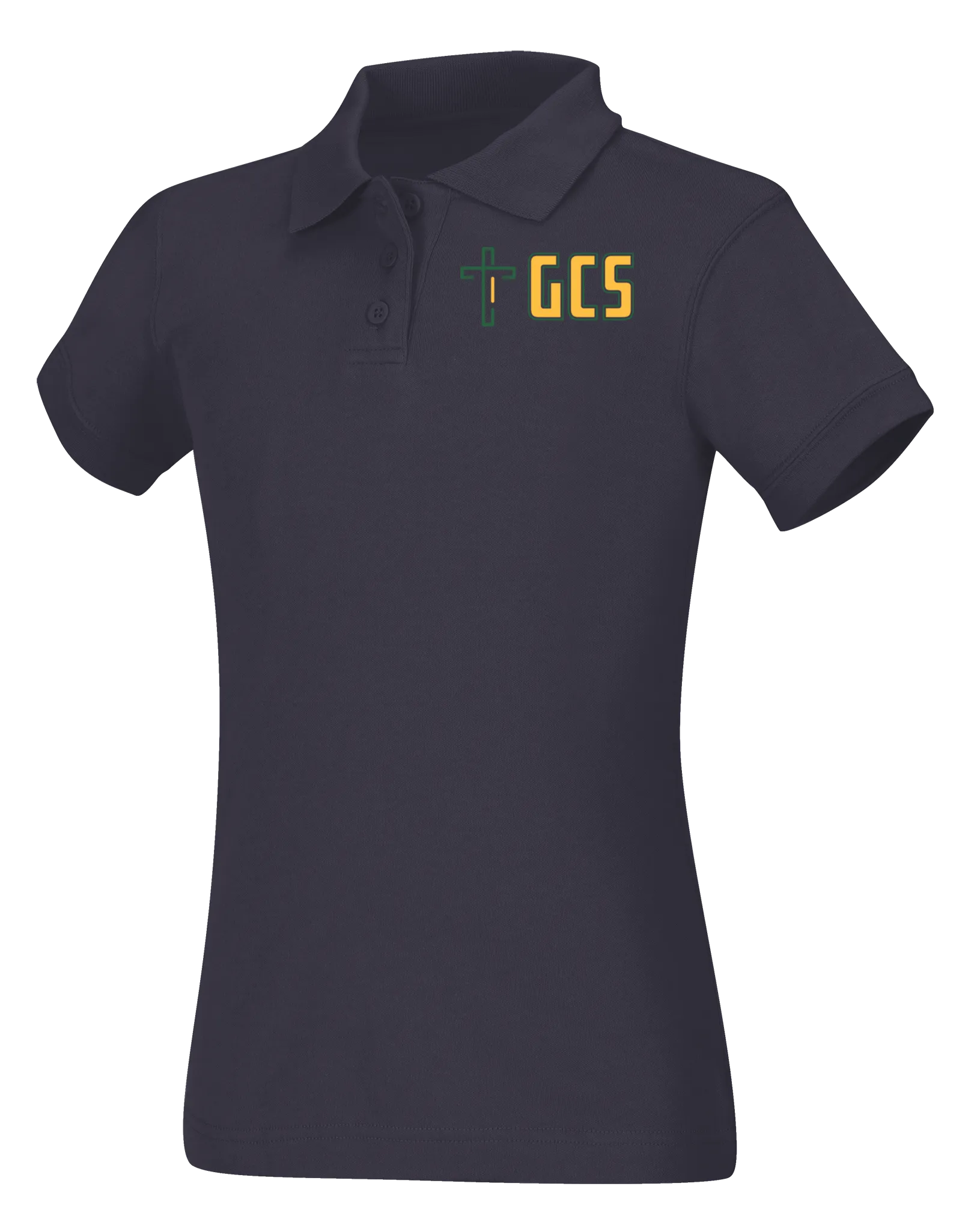 Girls Short Sleeve Fitted Interlock Polo