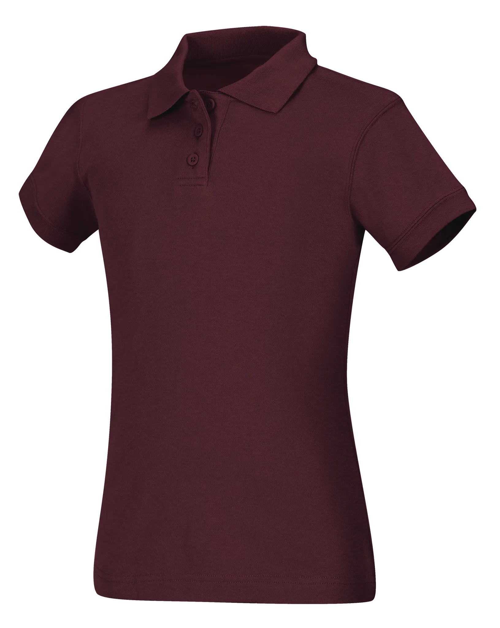 Girls Short Sleeve Fitted Interlock Polo