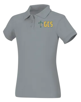 Girls Short Sleeve Fitted Interlock Polo