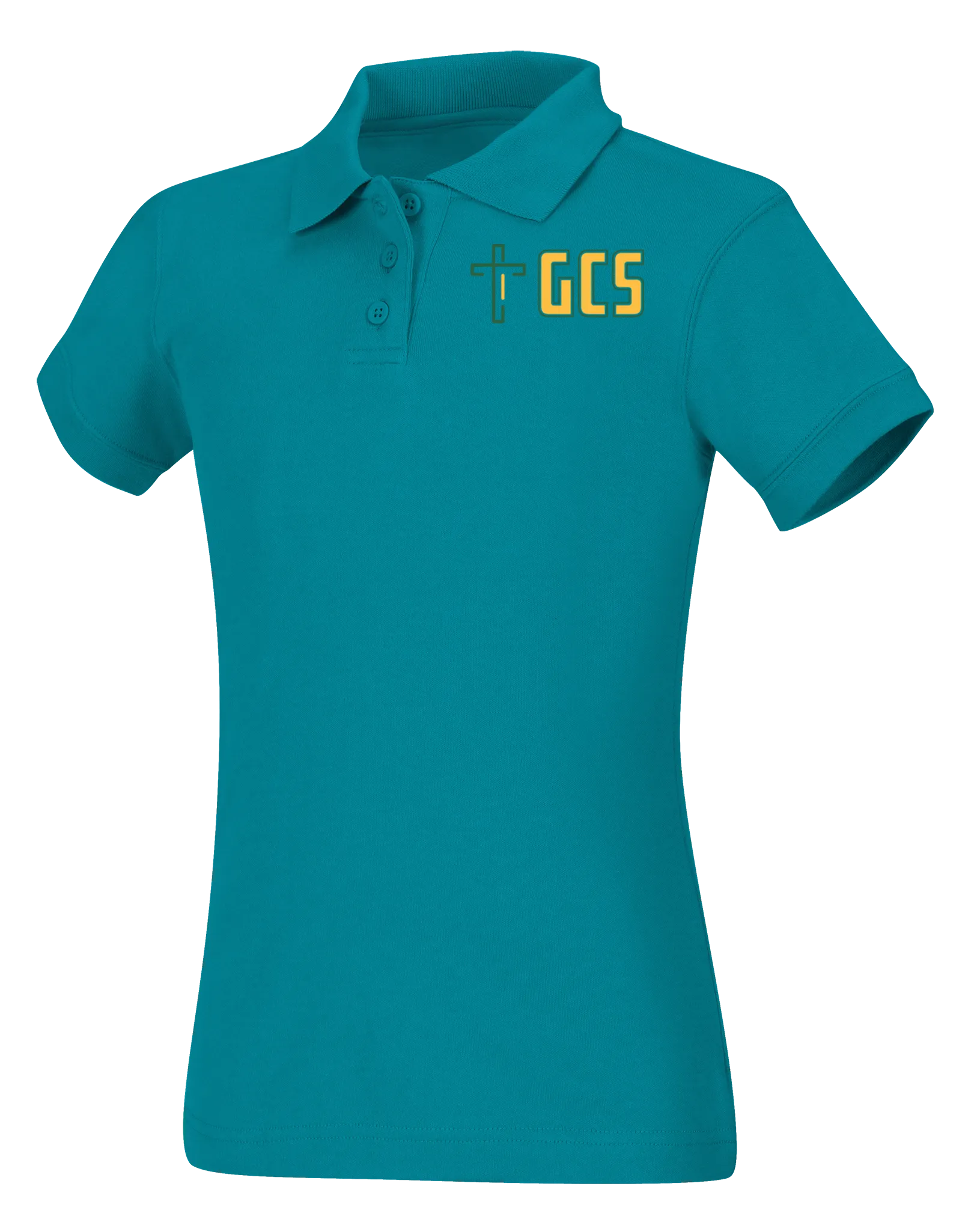 Girls Short Sleeve Fitted Interlock Polo