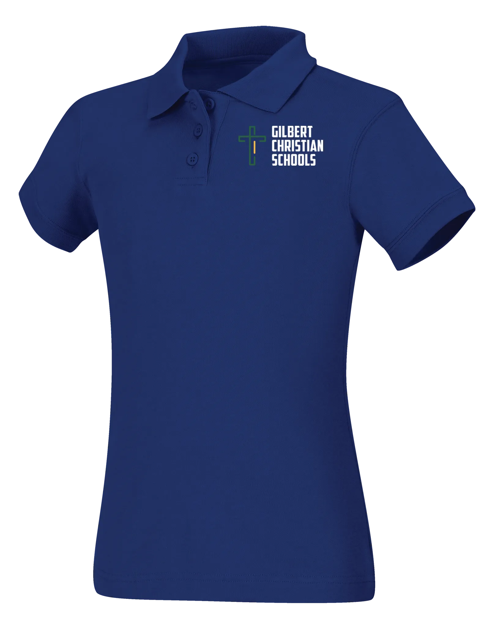 Girls Short Sleeve Fitted Interlock Polo