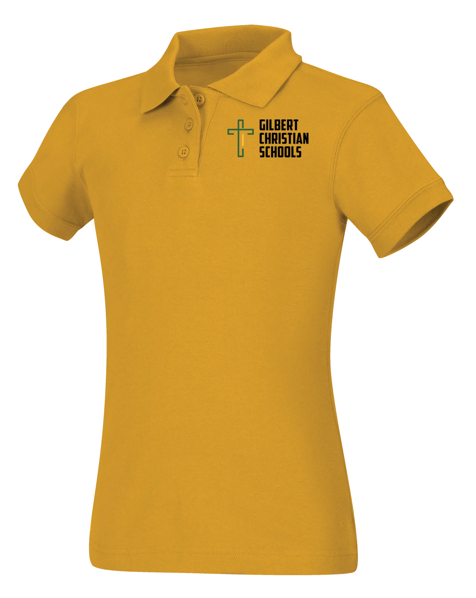 Girls Short Sleeve Fitted Interlock Polo
