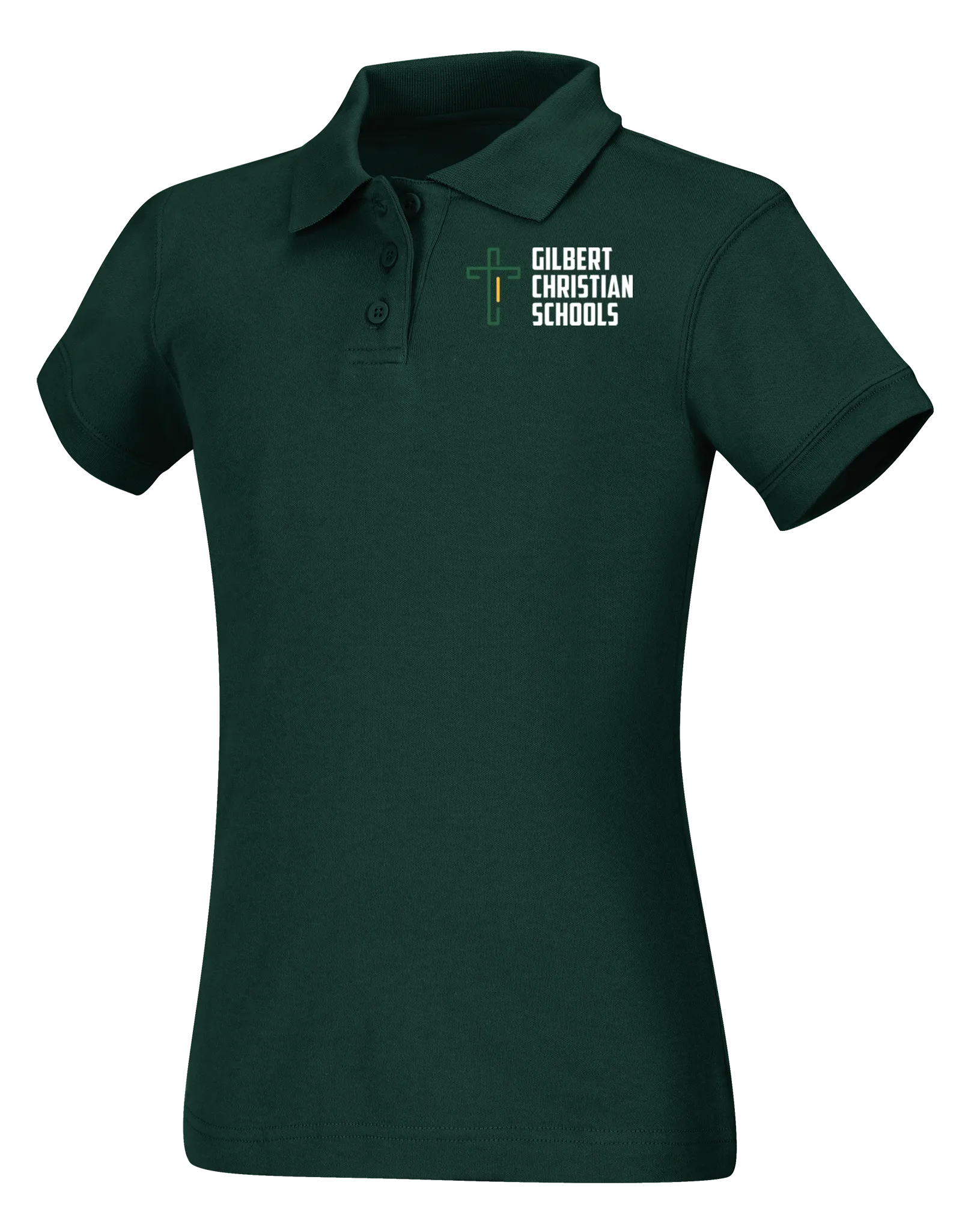 Girls Short Sleeve Fitted Interlock Polo