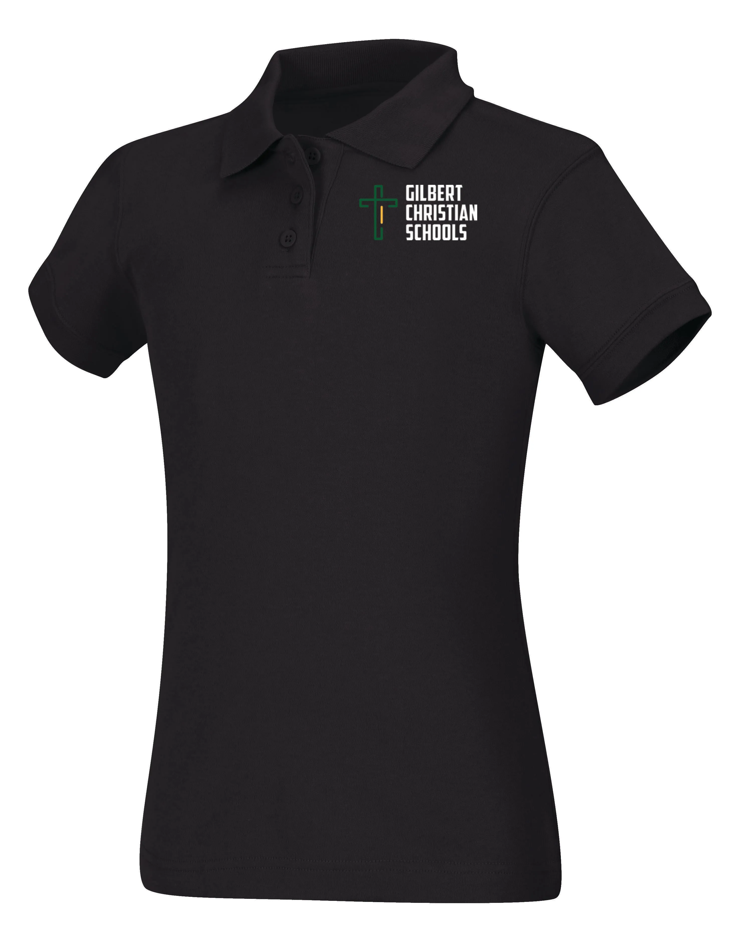 Girls Short Sleeve Fitted Interlock Polo