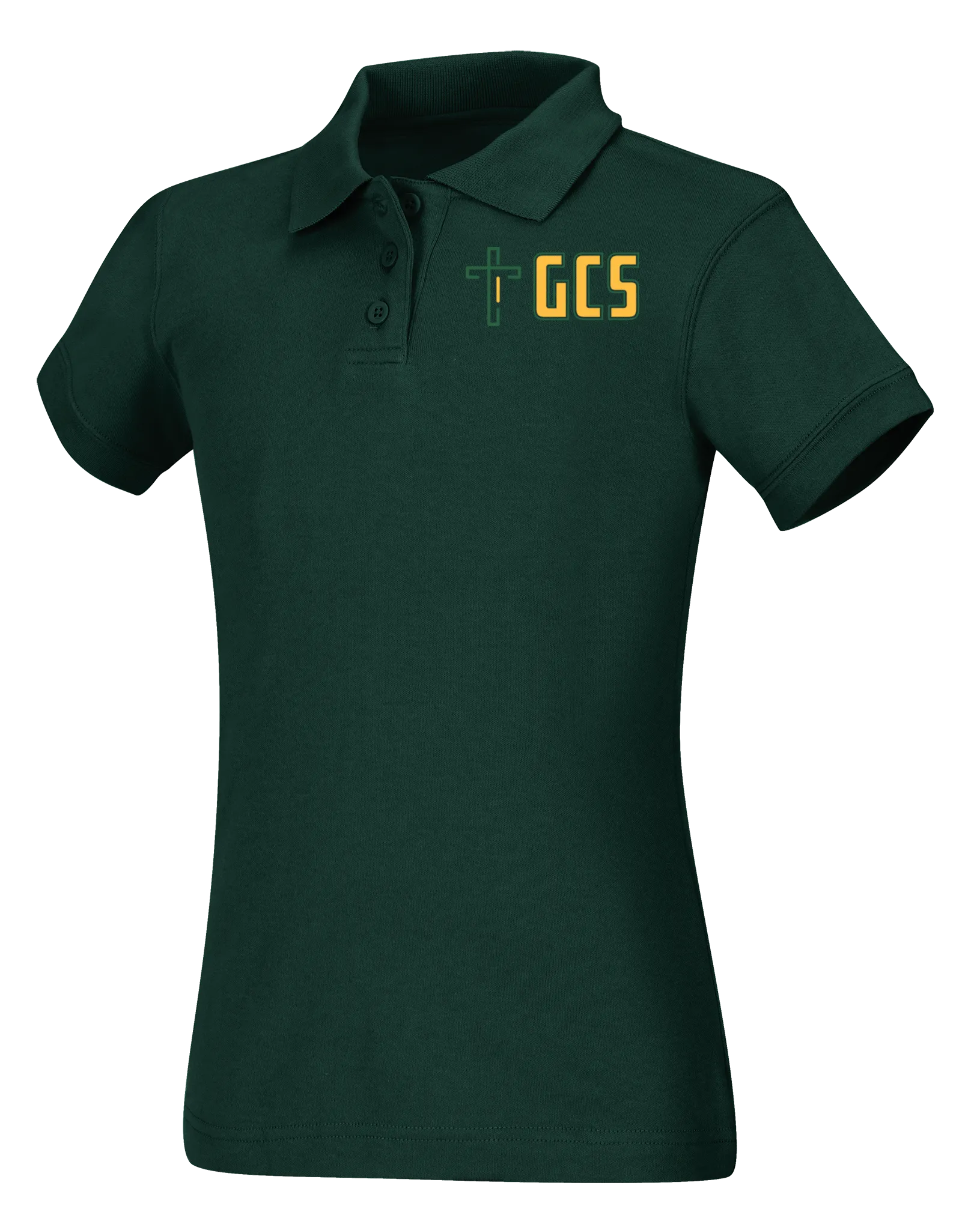 Girls Short Sleeve Fitted Interlock Polo